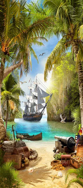 טפט לדלת - אי פיראטים