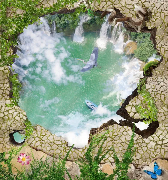 מדבקת רצפה - חור תלת מימדי