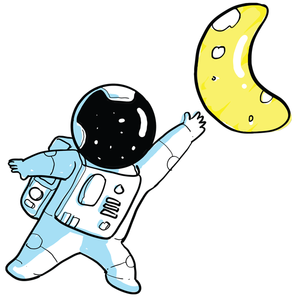 מדבקת קיר - לגעת בירח