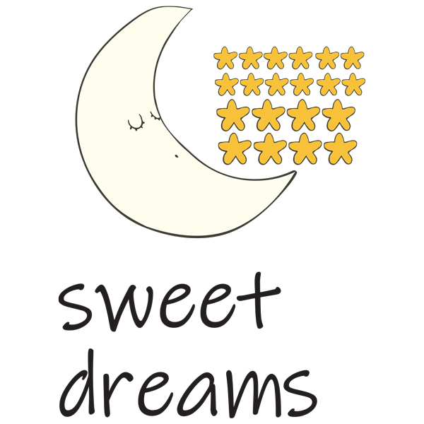 מדבקה - חלומות מתוקים ירח וכוכבים