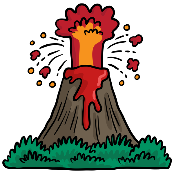 מדבקת קיר - הר געש מתפרץ