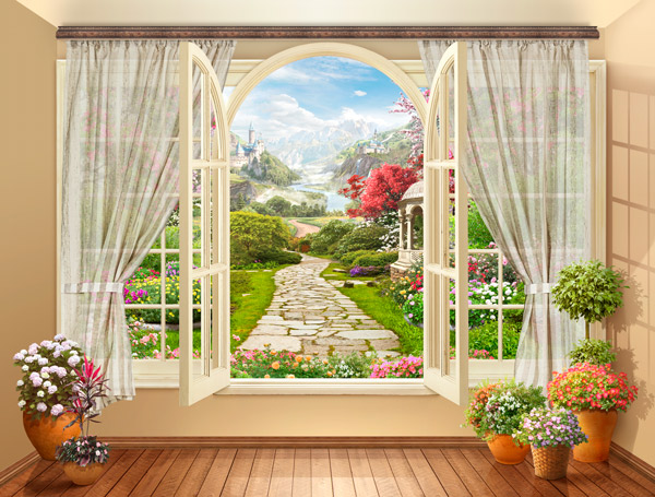 טפט - חלון גדול עם נוף יפיפה