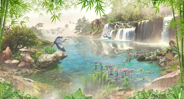 טפט - אגם מיסטי וציפורים