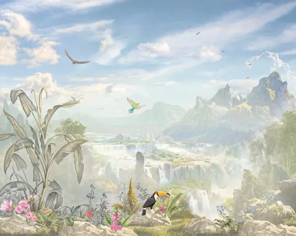 טפט - ציפורים בשמים פתוחים