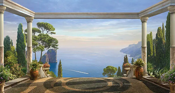 טפט - מרפסת תלת מימדית עם נוף לים