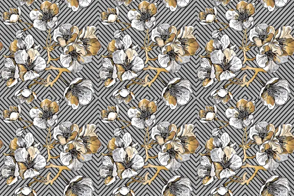 טפט - פרחים וצורות