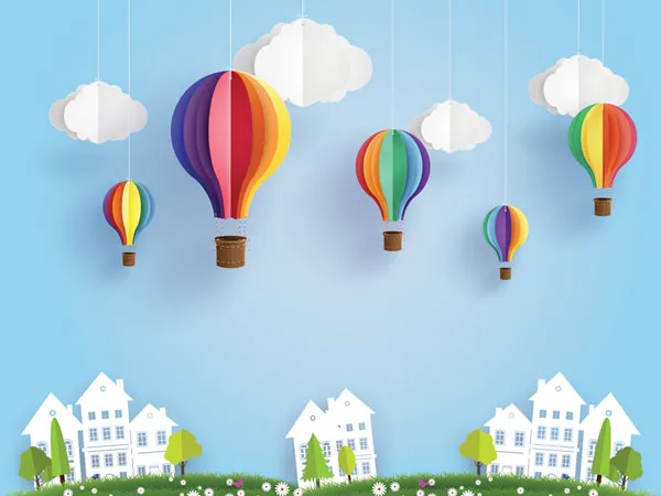 טפט - כדורים פורחים צבעוניים