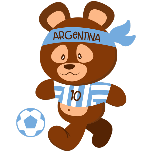 מדבקת קיר - דובון כדורגל