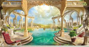 מדבקת טפט | בריכה יפיפה ומפוארת