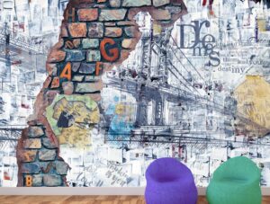 מדבקת טפט | קיר שבור מעוצב