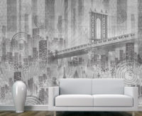 מדבקת טפט | עיר אבסטרקטית