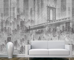 מדבקת טפט | עיר אבסטרקטית