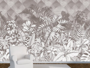 מדבקת טפט | יער מאוייר בגוונים עדינים