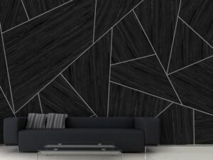 מדבקת טפט | חיתוכי צורות עץ שחור