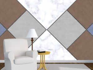 מדבקת טפט | צורות בטון צבעוני ושיש