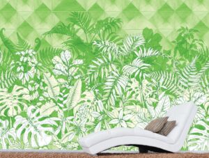 מדבקת טפט | יער ירוק מעוצב