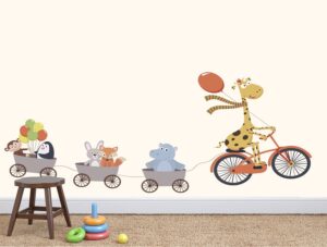 מדבקת קיר | רכבת חיות מתוקות