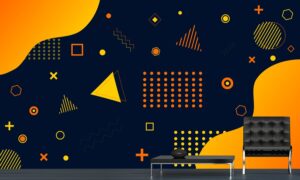 מדבקת טפט | צורות כתומות