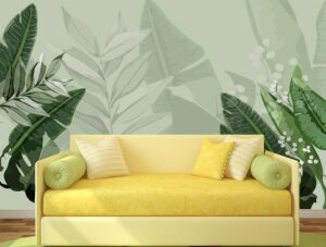 מדבקת טפט | עלים מאויירים