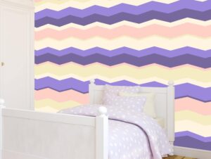 מדבקת טפט | זיגזג סגול צהוב