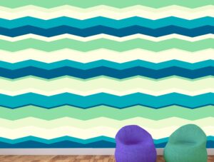 מדבקת טפט | זיגזג כחול ירוק