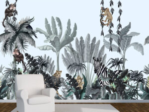 מדבקת טפט | חיות בג'ונגל מעוצב