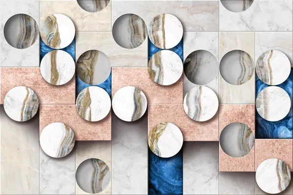 מדבקת טפט | צורות שיש צבעוניות