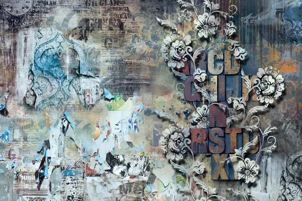 מדבקת טפט | עיצוב בסגנון מיושן