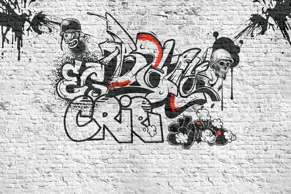 מדבקת טפט | גרפיטי שחור אדום