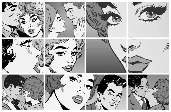 מדבקת טפט | קומיקס מגניב שחור לבן