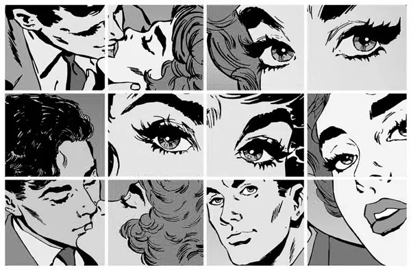 מדבקת טפט | קומיקס שחור לבן