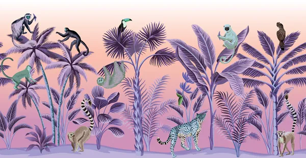 מדבקת טפט | חיות בזריחה