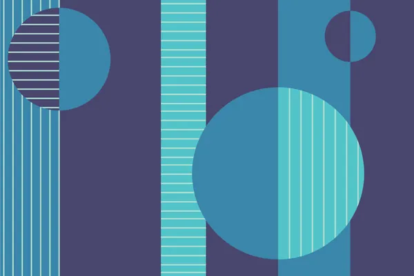 מדבקת טפט | פסים ועיגולים בגווני כחול