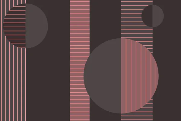 מדבקת טפט | פסים ועיגולים חום ורוד