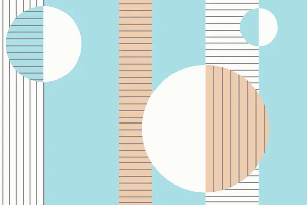 מדבקת טפט | עיגולים ופסים תכלת ולבן