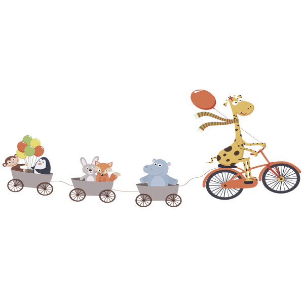 מדבקת קיר | רכבת חיות מתוקות