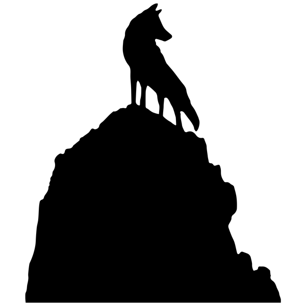 מדבקת קיר | זאב על פסגת ההר