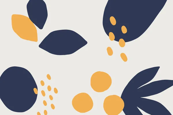 מדבקת טפט | צורות כחולות וצהובות