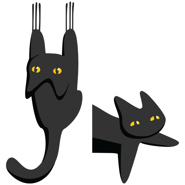 מדבקת קיר | זוג חתולים