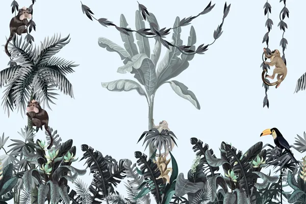 מדבקת טפט | ג'ונגל קופים