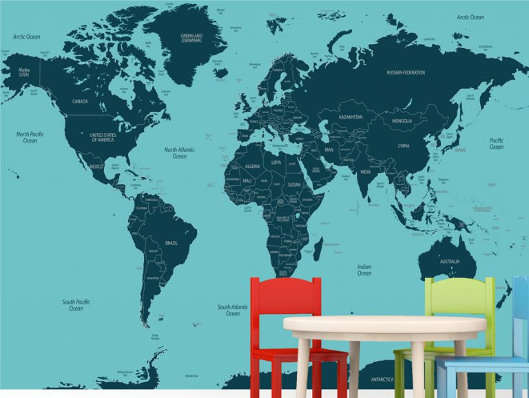 מפת עולם כחולה