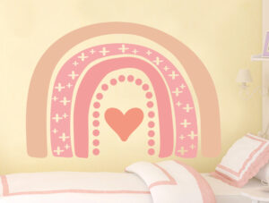 מדבקת קיר - קשת מעוצבת בגוונים עדינים