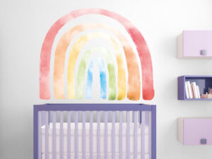 מדבקת קיר - קשת בענן בצבעים רכים