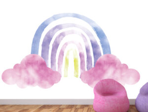 מדבקת קיר - קשת מעוצבת בצבעי מים