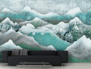 טפט - עיצוב קיר טקסטורות בגווני טורקיז