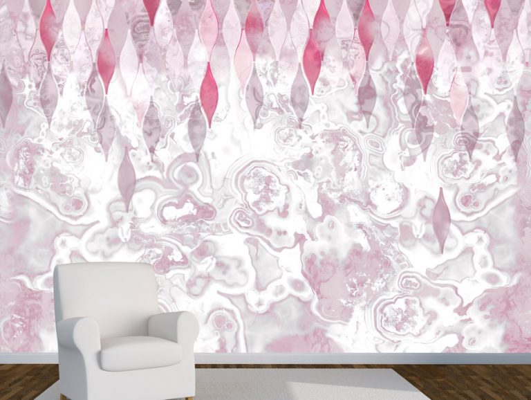 טפט - שיש ורוד בעיצוב אבסטרקטי