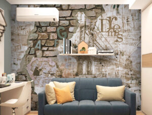 טפט - קיר גרפיטי עתיק בגווני חום