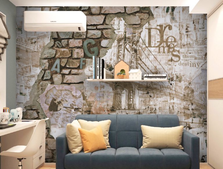 טפט - קיר גרפיטי עתיק בגווני חום