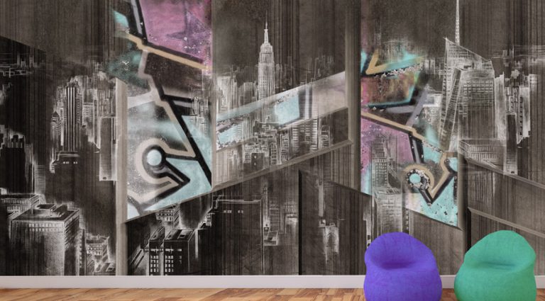 טפט - גרפיטי גיאומטרי מעוצב