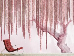 טפט - עץ מאוייר יפיפה בגווני אדום